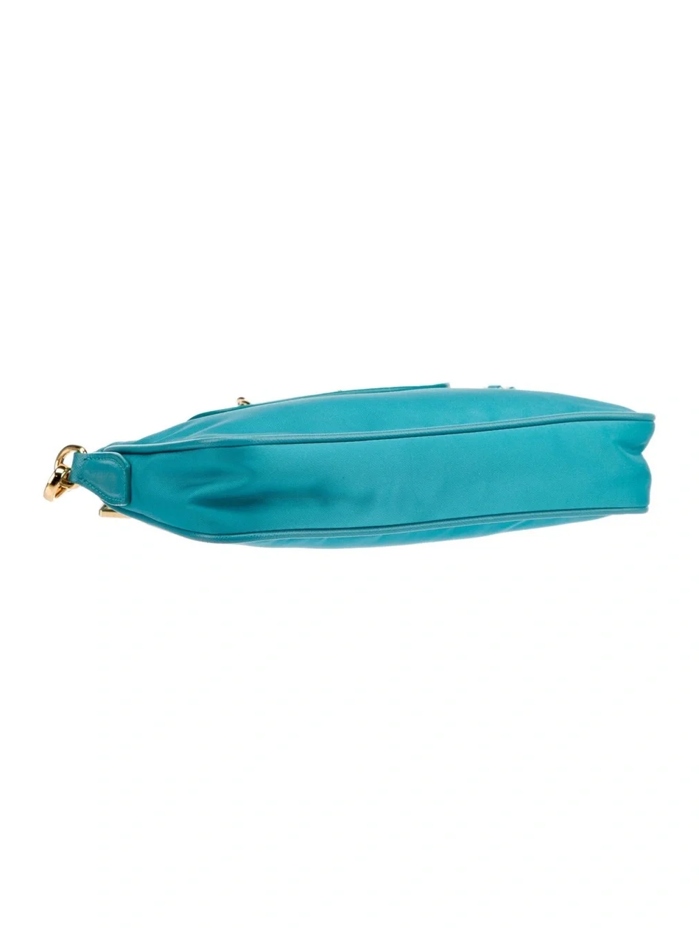 Prada Saffiano-Trimmed Tessuto Nylon Crossbody Bag Teal Gold